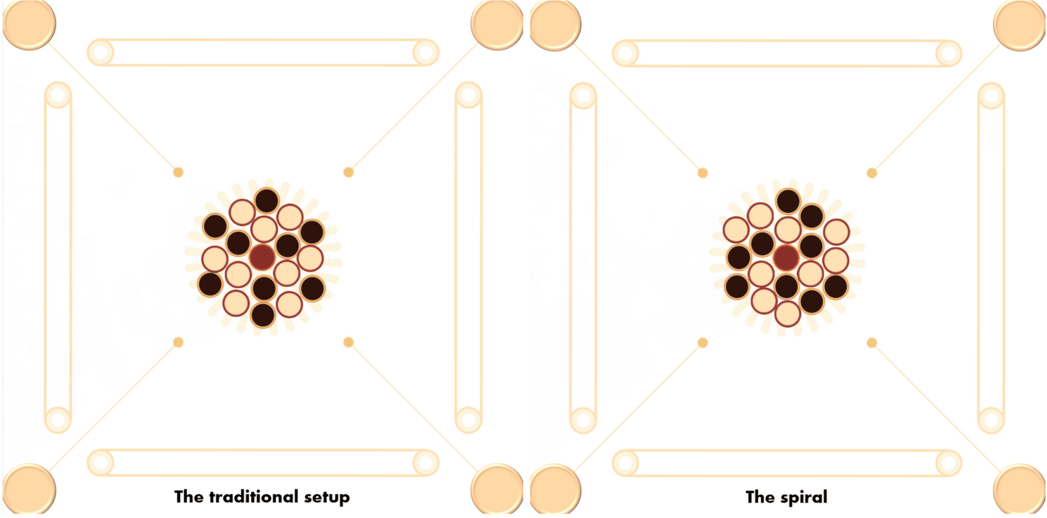 carrom board game coin set up