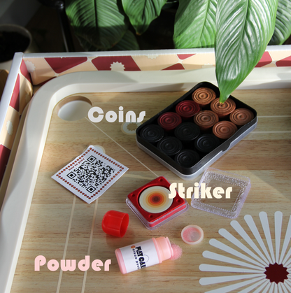 Carrom Essentials Kit - Coins, Striker, Disco Powder